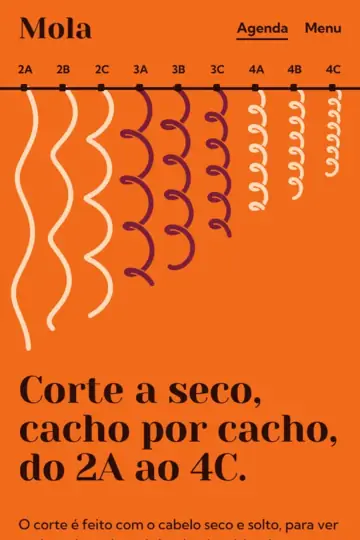 Exemplo de site para salão de cachos (negócio fictício): Mola Salão de Cachos, na Fazendinha